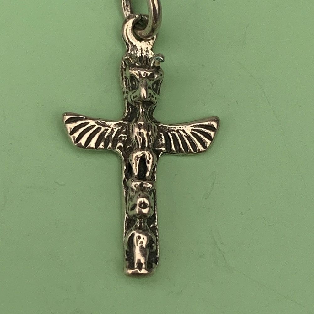 .925 Totem Pole Sterling Silver Jewelry Charm #southwestern